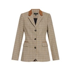 래그앤본 체크 스웨이드 트리밍 재킷