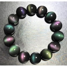 石之靈 Soul Stone 雙眼彩虹黑曜石手珠手鍊 實物拍攝 6mm