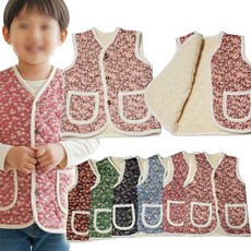 아동복 꽃무늬조끼 촌캉스 김장조끼 할머니조끼 겨울조끼 시장조끼 어린이 털조끼 아동조끼 크리스마스선물 캠핑 실내복 등원룩 초티 복고패션