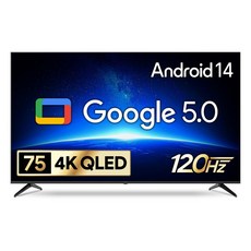 CHIQ 4K UHD QLED 스마트 DLG 120Hz 돌비 AI 구글 5.0 TV, 191cm(75인치), UA751QLED SMART CINEMA60 25C1, 벽걸이형, 방문설치