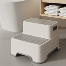 발디딤대 계단식 스툴 논슬립 어린이 유아 주방 화장실 발판, 1개, 그레이