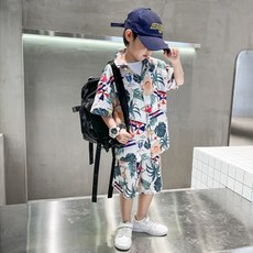 재한 주니어 캐주얼 휴가록 반팔 상하복세트 [2683]