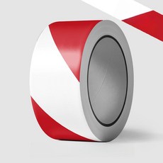 제이 안전선 마스킹테이프 스티커 경고테이프 방수테이프 인테리어 공사현장, 4.8cm 롤 레드 앤 화이트, 1개