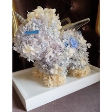 獨一無二長睫毛獨角獸永生花-灰藍紫