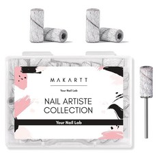 네일 드릴용 마카르트 샌딩 밴드: 2025년 업그레이드 디자인 3.1mm 맨드릴 비트 180개의 중간 등급(화이트 #180)의 소형 파일 50개, 1 Pink, 1 #180