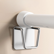 접착식브라켓 압축봉거치대 무타공커튼브라켓 압축봉홀더, 1개, 실버