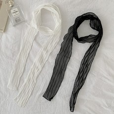 [수앤수]치요 쉬폰 링클 주름 쁘띠 롱 스카프 (26M007)