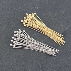 비즈팡 [TP-1-02]악세사리부자재 2mm볼핀 0.6x30mm 강선 OR 전기금