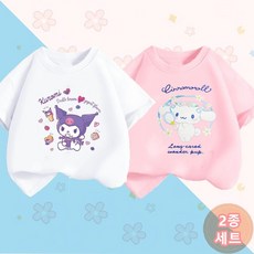 GOYES 산리오 시나모롤 귀여운 심플 티셔츠 반팔티 라운드넥 캐릭터 상의 여름반팔 반소매