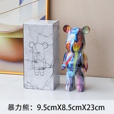 폭력적인 곰 장식품 창조적 인 재미있는 거실 TV 캐비닛 장식 어린이 돼지 저금통 트렌드 오피스 클럽 장식, 27cm, 매직 컬러 5, 1개