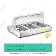 뷔페 냉장 디저트 스시 냉장고 미니 디스플레이 베이커리 해산물 회 진열장 얼음 투명 스텐 레스토랑, C_뚜껑 3 깊은 그릇