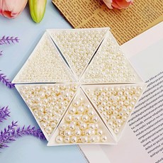 진주 미니 시드비즈 3~8mm 10g 공예재료 광택표면, 2 아이보리5mm 다섯개