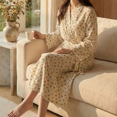 루메이크 여리핏 여성 샤워가운, 1개, 플라워베어