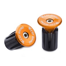 시그니처베이지 로드 자전거 바엔드 핸들 그립 캡 플러그 보호캡 마개 YPZ007, 1개, 골드