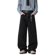 春秋牛仔長褲 寬腿休閒復古長褲