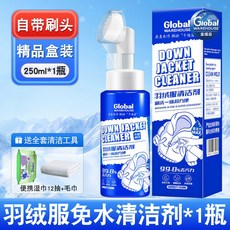 Global Warehouse 羽絨服清潔劑 免水洗 自帶刷頭 250ml*1瓶, 1個, 250ml【體驗裝】⭐輕鬆搞定多種污漬