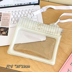 高顏值手機防水袋大號可斜挎氣囊腰包魔術貼密封游泳漂流防水套, 1個, 蝴蝶結黃色