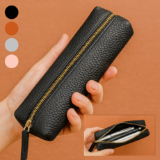 좋은픽 튼튼소재 깔끔한 가죽 필통, 1개, 블랙