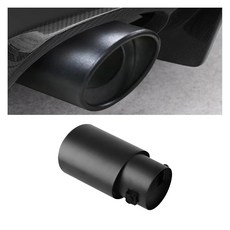 스테인리스 스틸 자동차 배기 팁 2.5인치 입구 3.3인치 콘센트 조절 가능 크롬 도금 마감 테일파이프 파이프 수정 테일 목구멍 대부분의 자동차(직선 은색)에 적합합니다, Straight, Blue