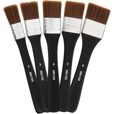 5개의 와이드 플랫 페인트 브러시 아크릴 페인팅용 아트 브러시 소프트 페인팅 다양한 크기의 공예 나일론 칩 아티스트 바니시 세트 오일 캔버스 게소용, 다용도 그림 붓 세트 페인트 브러쉬 전문가용 5개의 와, 1개