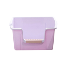 超大貓砂盆貓廁所貓便盆巨大貓砂盆半封閉貓砂盆一體式貓砂盆寵物用品加高防臭貓砂盆特大貓砂盆開放式貓砂盆巨無霸貓砂盆送貓砂鏟, 香芋紫, 1個