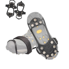 겨울등산용품 눈길 등산 아이젠 빙판길 등산장비 휴대용, 블랙 L