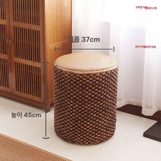 등나무 라탄 체어 내추럴 내츄럴 수납 소파 내츄럴, 대형 원주-짙은색 직경37cm 높이45cm