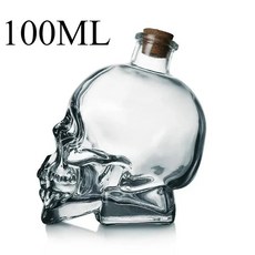유리 해골 머리 컵 샷 위스키 와인 마시는 병 디캔터 도구 할로윈 선물, 1개, 1ml