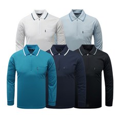 1+1 기능성 쿨론 지퍼 카라 긴팔 티셔츠 남성 작업복 단체복(2장세트)