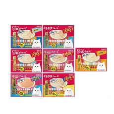 CIAO 貓肉泥 大份量超值組 40入，多種口味選擇，方便餵食，無添加人工色素和防腐劑, 14g, 40包, 鰹魚海鮮組合