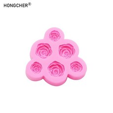 장미 머리 장식 신발 가방 수지 쥬얼리 드립 금형 초콜릿 케이크 디저트 실리콘 몰드, 1개, 2. Pink