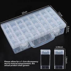 휴대용 플라스틱 비즈 보관함 데스크탑 64칸 쌀알 정리함 네일아트 쥬얼리 액세서리 보관