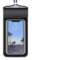 手機防水袋 頸掛式防水保護套, 7.2吋,黑色, 1個