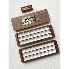 수채화파레트 호두목 우드 팔레트 미술용 물감 36칸 72칸, C. 토끼 2단 호두목 파레트 + 72그리드