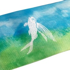 海洋動物系列 飛魚浪潮虹彩款運動毛巾，超細纖維吸水速乾，輕巧便攜運動旅行必備, 1個, 彩虹