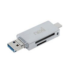 넥시 3D 카드리더기 USB 3.0 C타입, NX-3IN1CR NX886, 실버, 1개