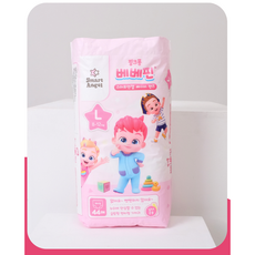 핑크퐁 베베핀 스마트엔젤 팬티형 기저귀 L 사이즈 (8-12Kg), 44매, 3단계