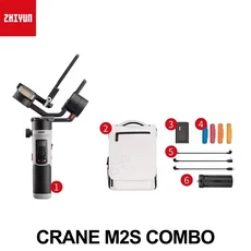 ZHIYUN CRANE M2S 소니 후지 DSLR 미러리스 카메라와 호환되는 3축 핸드헬드 짐벌 안정기