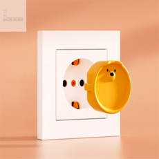 살롱드버스 벽콘센트 마개 멀티탭커버, 노랑