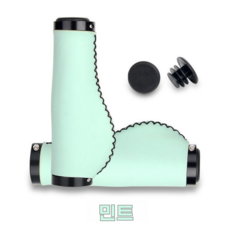 글로리존 자전거 가죽 커버 미끄럼방지 손잡이 핸들그립, 민트, 1세트