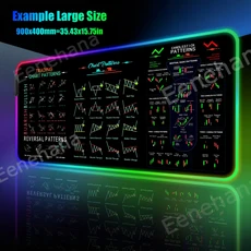 RGB 주식 시장 마우스 패드 거래 차트 PC 게임 HD 게이머 LED 라이트 XXL 핫 촛대 데스크, 04 RGB600x300x3mm, 02 A2
