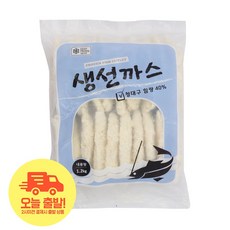 [얌얌마켓] 흰살 대구 순살 생선까스 대용량 1.2kg (아이스박스 포함), 1개