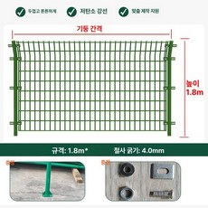 양문형 펜스 출입문 철망 메쉬문 철제 1개 창고, 1.8미터 3m A