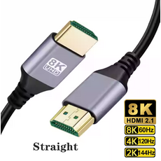 8K HDMI 2.1V 케이블 남성-남성 연결 코드 90도 좌/우/상/하 각도 HD TV 노트북 프로젝터 PS4 PS5, 20)8K HDMI Straight, [01] 8K HDMI Straight