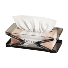 JOEKI升降彈簧抽取紙巾盒，透明大容量面紙盒，適用95%市售衛生紙，客廳臥室桌面收納, 03.黑色, 1個