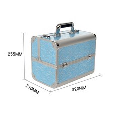 메이크업 박스 도구 가방 전문가용 네일 여행용, 블루 리프 320x210x255mm