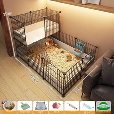 사각 케이지 토끼 집 토끼우리 애완용 기니피그 사육 하우스, 1개, 대형 이층 107x72x72CM A