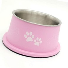 반려견 스텐식기 핑크 M 500ml 식사용품 배식용 스텐_0070GF