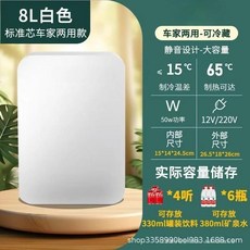 가정용 휴대용 미니 화장품 냉장고 8L 차량용 야외 여행 캠핑 음료 쿨러 12V220V, 2)dual-purpose 8L