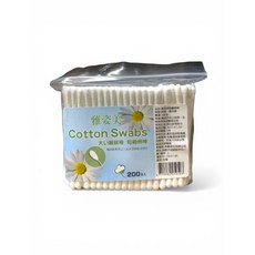 雅姿美 粗軸棉花棒 200支入 棉頭不易鬆脫 清潔力佳 獨立包裝 乾淨衛生, 1個, 200個裝
